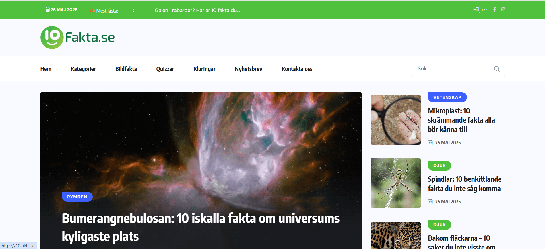 Utvalda projekt av hemsidor som vi byggt 2 Hemsida som vi byggt till en Faktablogg